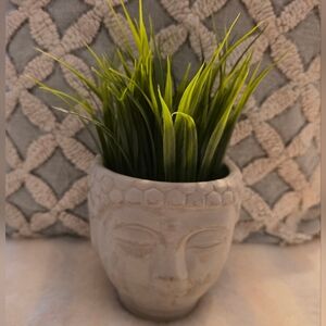 Concrete Buddha Planter & Artificial Plant